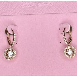 Swarovski Crystal Gold Tone Drop Earrings Elegant Stunning Chic Glitzy Fashion